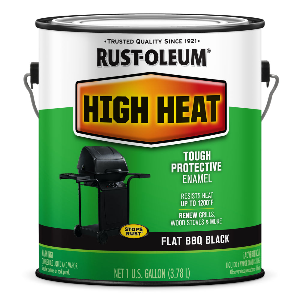 Rust-Oleum 233967 1 Gallon Flat BBQ Black Specialty High Heat Tough Protective Enamel