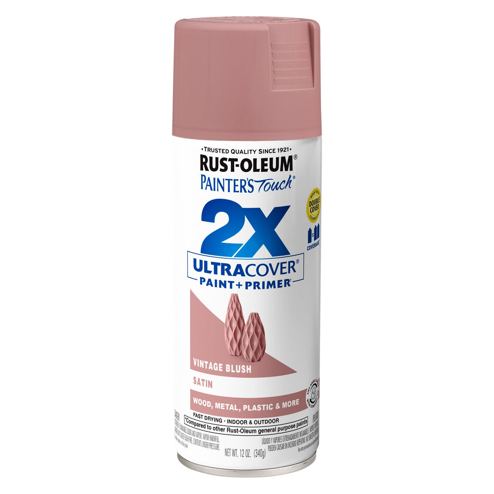 Rust-Oleum 299887 12 oz. Satin Vintage Blush Painter's Touch 2X Ultra Cover Paint + Primer Spray