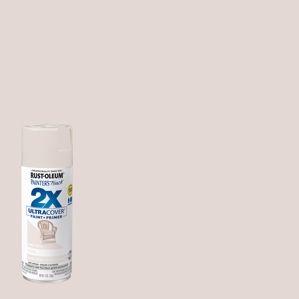 Rust-Oleum 329198 12 oz. Gloss Pink Peony Painter's Touch 2X Ultra Cover Paint + Primer Spray