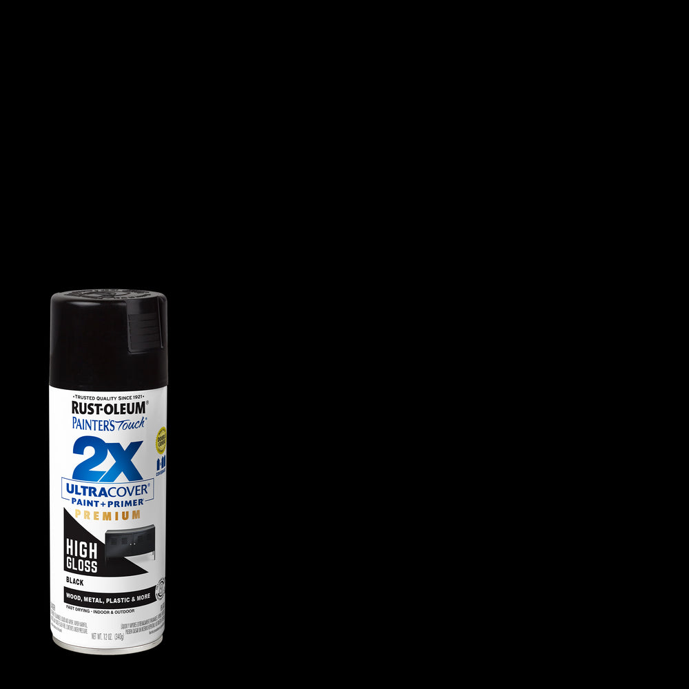 Rust-Oleum 331172 12 oz. High Gloss Black Painter's Touch 2X Ultra Cover Paint + Primer Spray