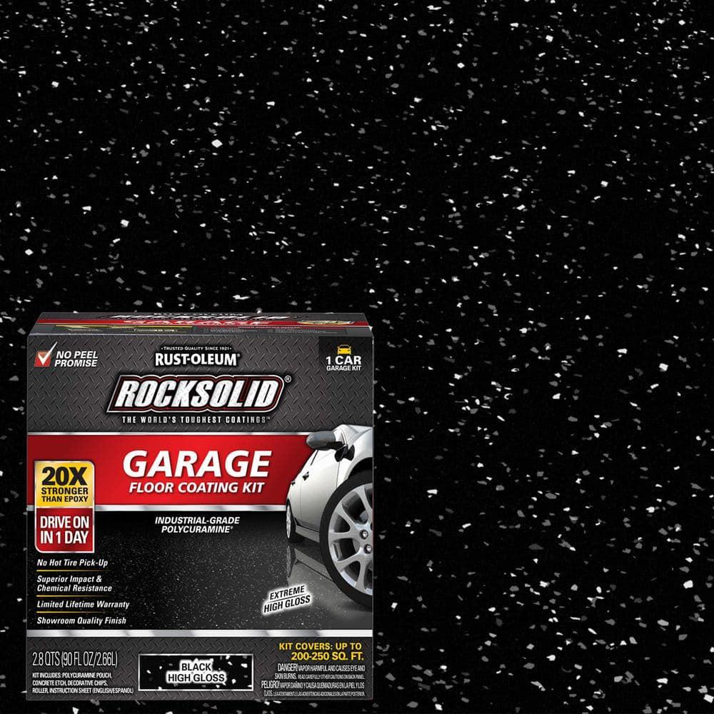Rust-Oleum RockSolid Garage Floor Coating Kit, 90 fl. oz., High-Gloss Black