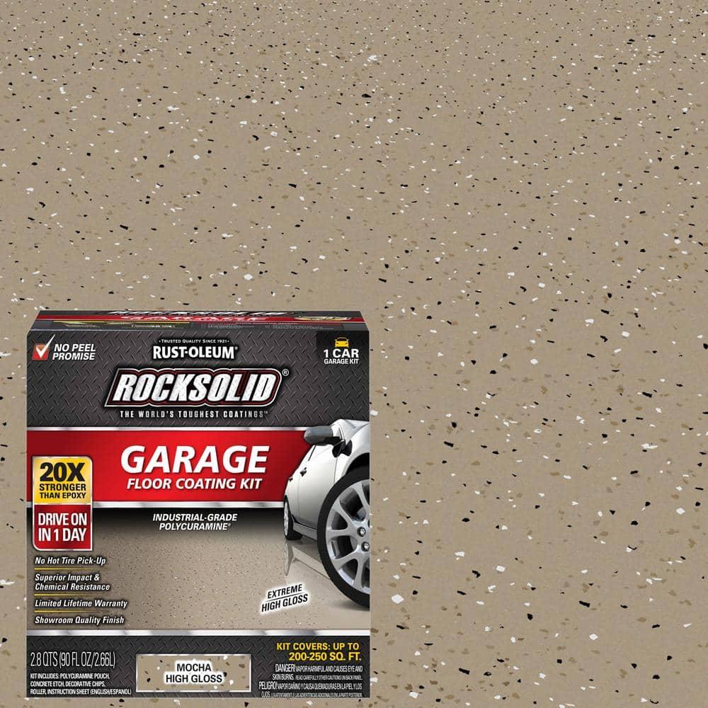 Rust-Oleum RockSolid Garage Floor Coating Kit, 90 fl. oz., High-Gloss Mocha
