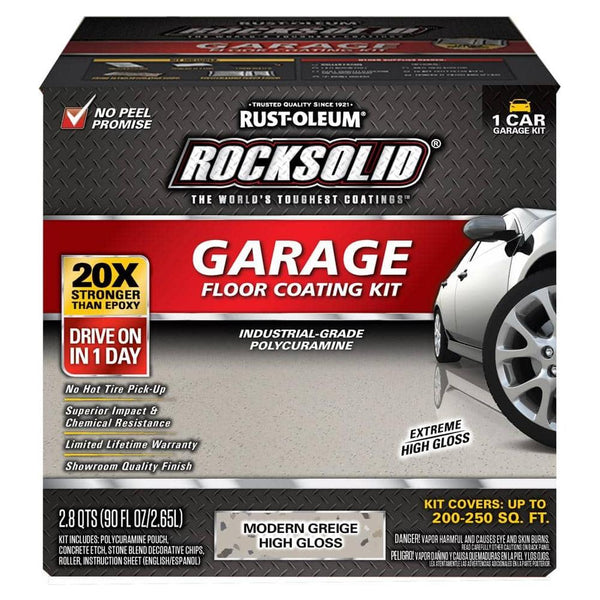 Rust-Oleum RockSolid Garage Floor Coating Kit, 90 fl. oz., High-Gloss Modern Greige