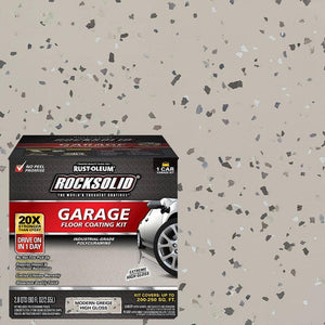 Rust-Oleum RockSolid Garage Floor Coating Kit, 90 fl. oz., High-Gloss Modern Greige